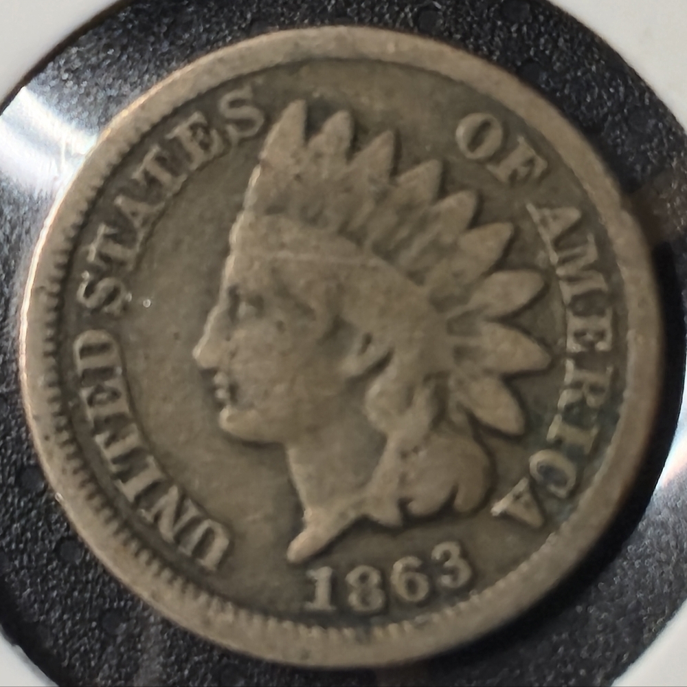 ​🦅 1863 Indian Head Penny "White Cent" – Civil War Era Treasure 🦅